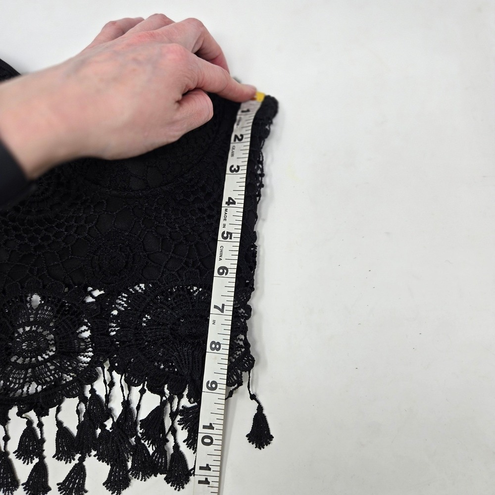 Y2K Charlotte Russe‎ Bustier Top Small Black Crochet Lace Whimsigoth Witchy - Picture 3 of 8